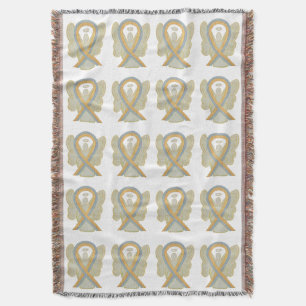 Pediatric Brain Cancer Ribbon Throw Blankets