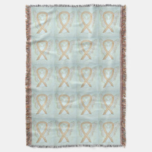 Pediatric Cancer Awareness Ribbon Throw Blankets