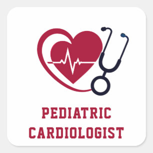 Pediatric Cardiologist Little Hearts Big Care Square Sticker
