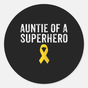 Pediatric Childhood Cancer Awareness Auntie Of A S Classic Round Sticker