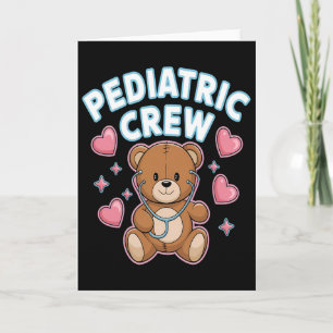 Pediatric Crew Nurse Bear Heart Stethoscope Peds 1 Card