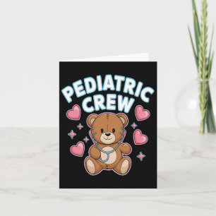 Pediatric Crew Nurse Bear Heart Stethoscope Peds 1 Card