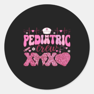 Pediatric Crew Xoxo Nurse Valentines Day Coquette Classic Round Sticker
