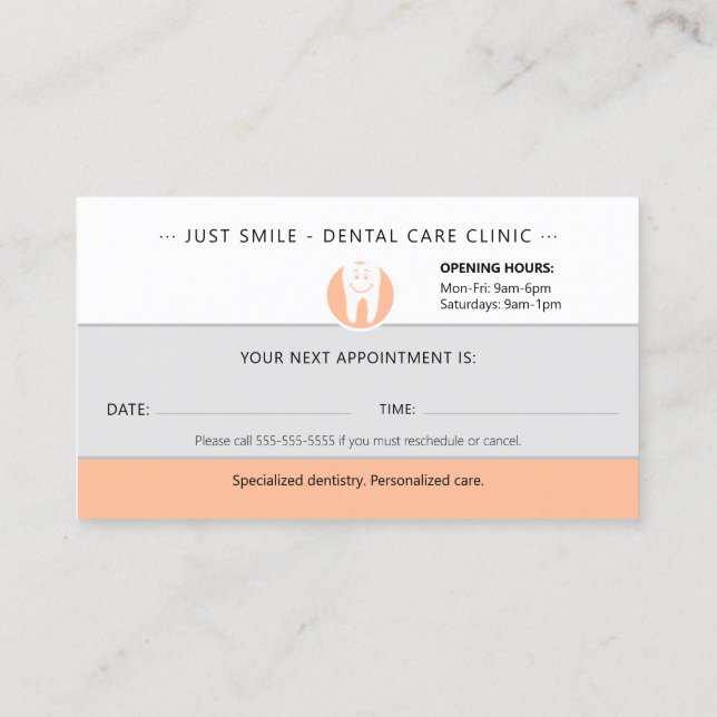 Pediatric Dentist | Dental Practice Business Card (Back)
