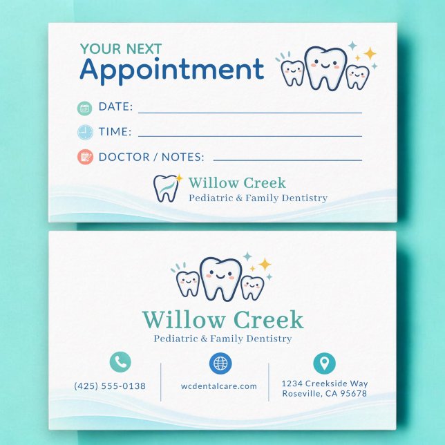 Pediatric Dentist Office Appointment Reminder Card (Creator Uploaded)
