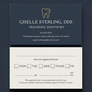 Pediatric Dentistry Tooth Appointment Reminder Card
