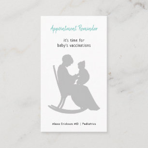 Pediatric Doctor Mother Rocking Baby Vaccination Appointment Card