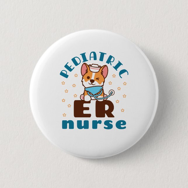 Pediatric ER Nurse 2 Inch Round Button (Front)