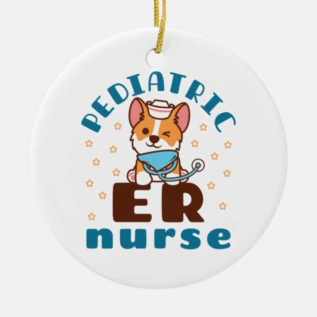 Pediatric ER Nurse Ceramic Ornament (Front)