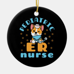 Pediatric ER Nurse Peds Nursing Ceramic Ornament