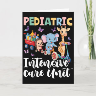 Pediatric Intensive Care Unit Cute Animals Groovy  Card
