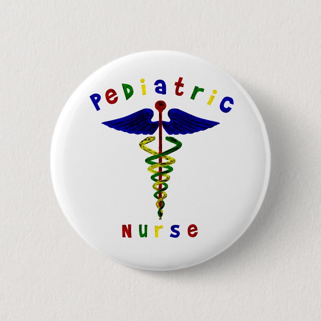 Pediatric Nurse 2 Inch Round Button (Front)