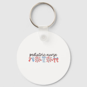 Pediatric Nurse 4th Of July Peds Nurse Pediatric N Keychain