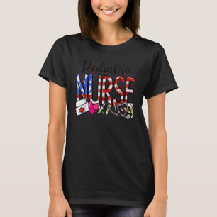Pediatric Nurse American Flag Stethoscope Pride 4t T-Shirt