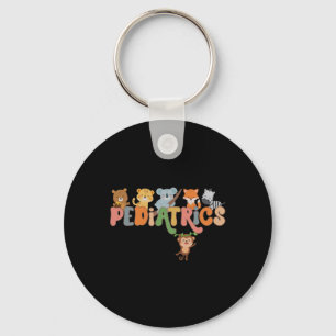 Pediatric Nurse Animals Peds Nurse Crew School Nur Keychain