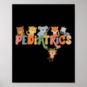 Pediatric Nurse Animals Peds Nurse Crew School Nur Poster