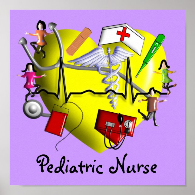 Pediatric Nurse Art Poster (Front)