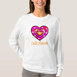 Pediatric Nurse Artsy Blue Heart Hoodie T-Shirt