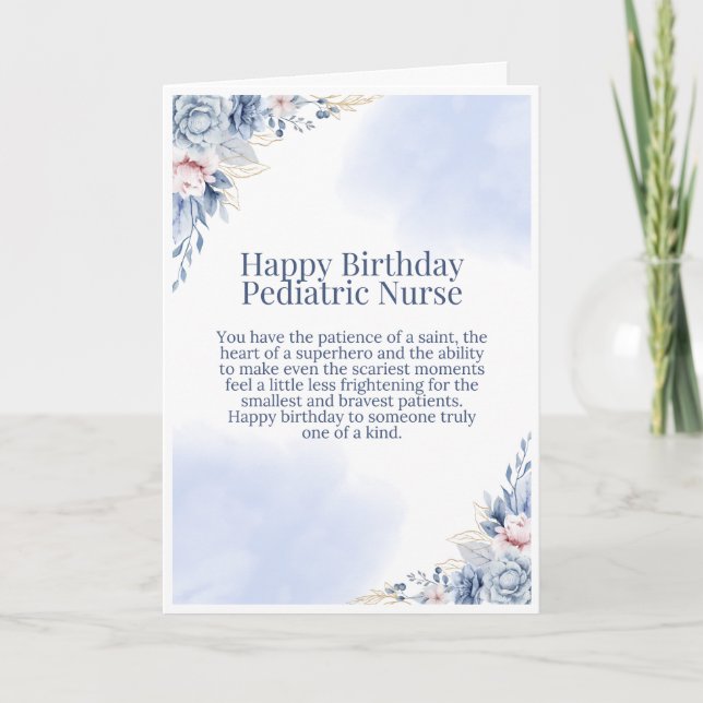 Pediatric Nurse Birthday Card (Front)