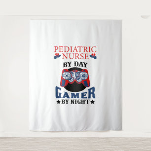 Pediatric Nurse By Day Gamer By Night -Pediatric G Tapestry