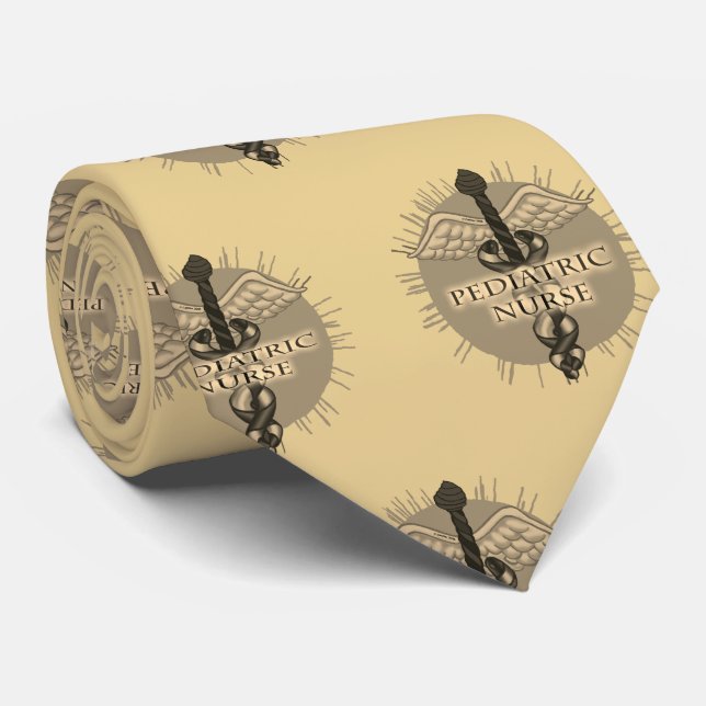 Pediatric Nurse Caduceus  Tie (Rolled)