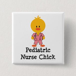 Pediatric Nurse Chick Button