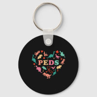 Pediatric Nurse Crew Cute Colorful Dinosaur Heart 