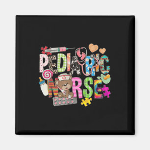 Pediatric Nurse Cute Colourful Bear Funny Pediatri Magnet