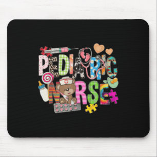 Pediatric Nurse Cute Colourful Bear Funny Pediatri Mouse Pad