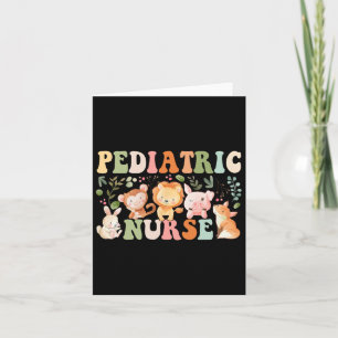 Pediatric Nurse Cute Zoo Animals Picu Registered N Card