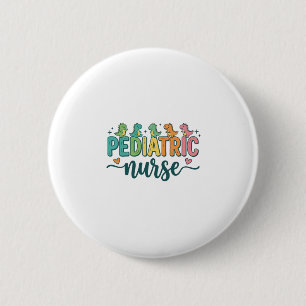 Pediatric Nurse Dinosaur Vintage Style Shirt Desig 2 Inch Round Button