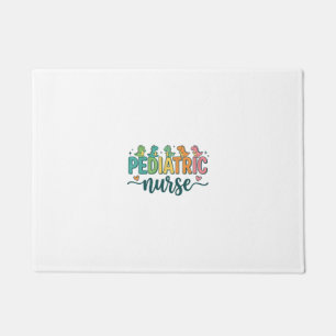 Pediatric Nurse Dinosaur Vintage Style Shirt Desig Doormat