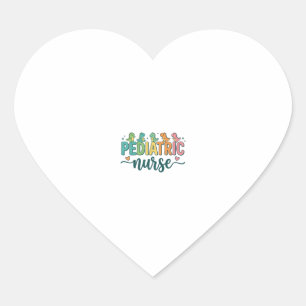 Pediatric Nurse Dinosaur Vintage Style Shirt Desig Heart Sticker