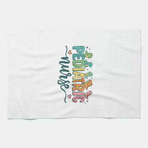 Pediatric Nurse Dinosaur Vintage Style Shirt Desig Kitchen Towel