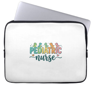 Pediatric Nurse Dinosaur Vintage Style Shirt Desig Laptop Sleeve