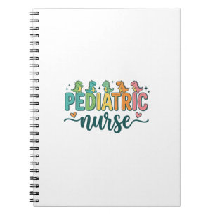 Pediatric Nurse Dinosaur Vintage Style Shirt Desig Notebook