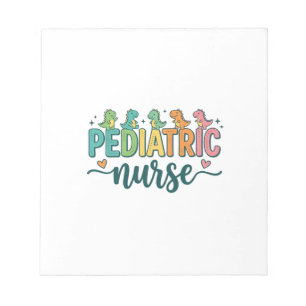Pediatric Nurse Dinosaur Vintage Style Shirt Desig Notepad
