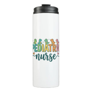 Pediatric Nurse Dinosaur Vintage Style Shirt Desig Thermal Tumbler