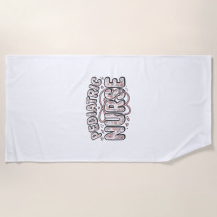 Pediatric Nurse Floral Vintage Engraving Design_1 Beach Towel