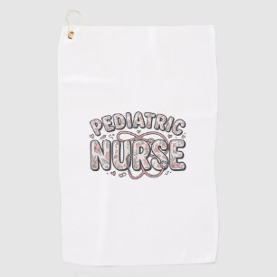 Pediatric Nurse Floral Vintage Engraving Design_1 Golf Towel