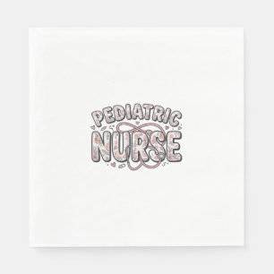 Pediatric Nurse Floral Vintage Engraving Design_1 Napkin