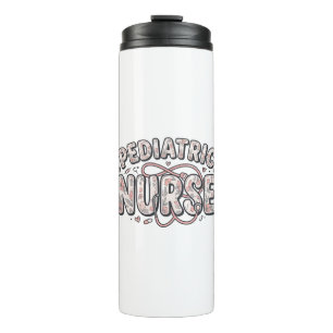 Pediatric Nurse Floral Vintage Engraving Design_1 Thermal Tumbler