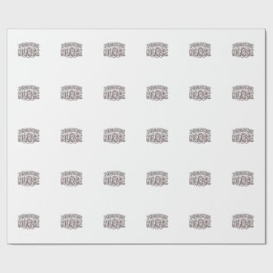 Pediatric Nurse Floral Vintage Engraving Design_1 Wrapping Paper