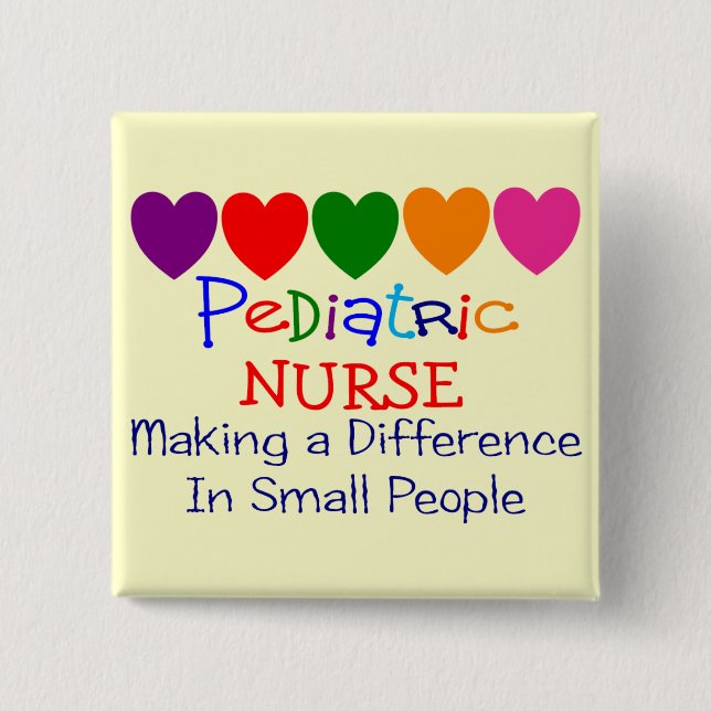 Pediatric Nurse Gifts 2 Inch Square Button (Front)