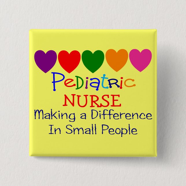 Pediatric Nurse Gifts 2 Inch Square Button (Front)