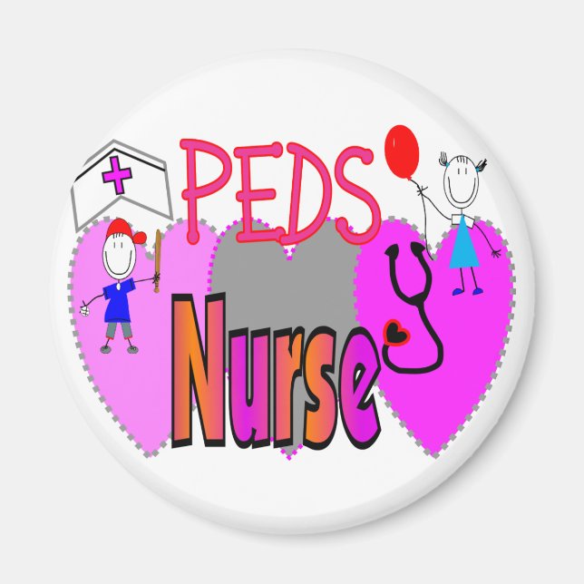 Pediatric Nurse Gifts, Unique Fun Designs Magnet (Front)