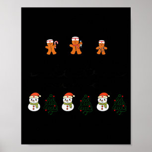 Pediatric Nurse Gingerbread Christmas Xmas Peds Ho Poster