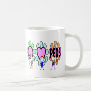 Pediatric Nurse "Peace-Love-Pediatrics" Gifts Coffee Mug