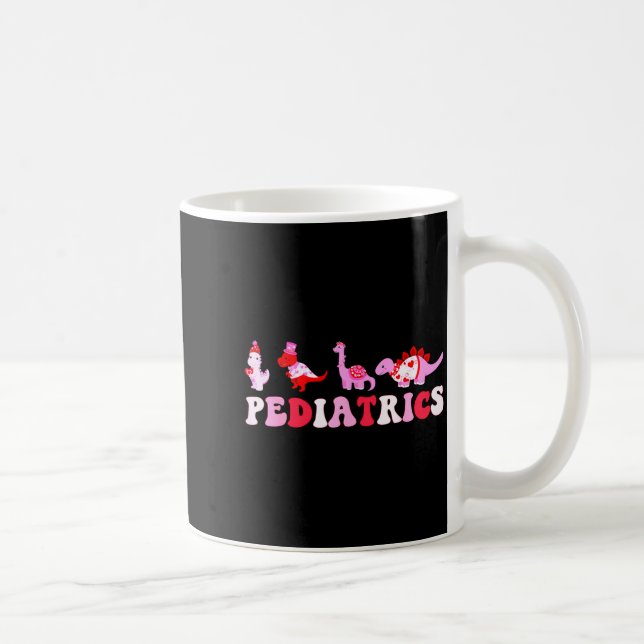 Pediatric Nurse Peds Nursing Cute Dinosaurs Valent Coffee Mug (Right)