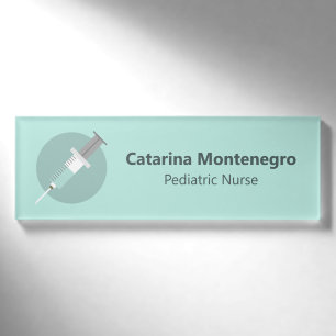 Pediatric Nurse Personalized Decorative Syringe Name Tag